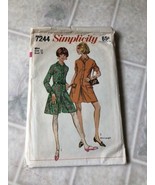 VINTAGE 1967 SIMPLICITY SEWING PATTERN 7244 ~MISSES&#39; STEP-IN PANTDRESS, ... - £14.43 GBP