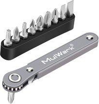 MULWARK 11pc Right Angle Screwdriver 1/4 Mini Ratchet Wrench Close Quart... - $30.70 CAD