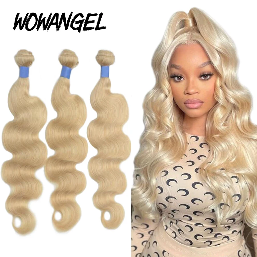 WOWANGEL 3/4 613 Blonde Human Hair Extension Malaysian Hair Body Wave Remy Human - $700.52