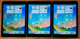 (Lot of 3) Apple iPad 5th Gen A1822 32GB/128GB 9.7&quot; iOS 16.7.10 WiFi ONLY - $247.50