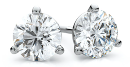 Atemberaubend 1 Karat Künstlicher Diamant Martini-Style Silber Nieten Ohrringe - £24.36 GBP