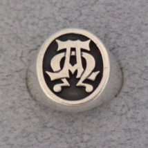 James Avery Signet Ring Sterling Silver 925 Alpha Omega Retired Size 7.75 - £139.37 GBP