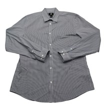 HM Shirt Mens L Blue Long Sleeve Slim Fit Striped Collared Casual Button Up - £14.63 GBP