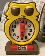 TOMY Tic Tock ANSWER CLOCK Owl -  Yellow &amp; Brown, Vintage 1975, WORKS!!! - $17.82