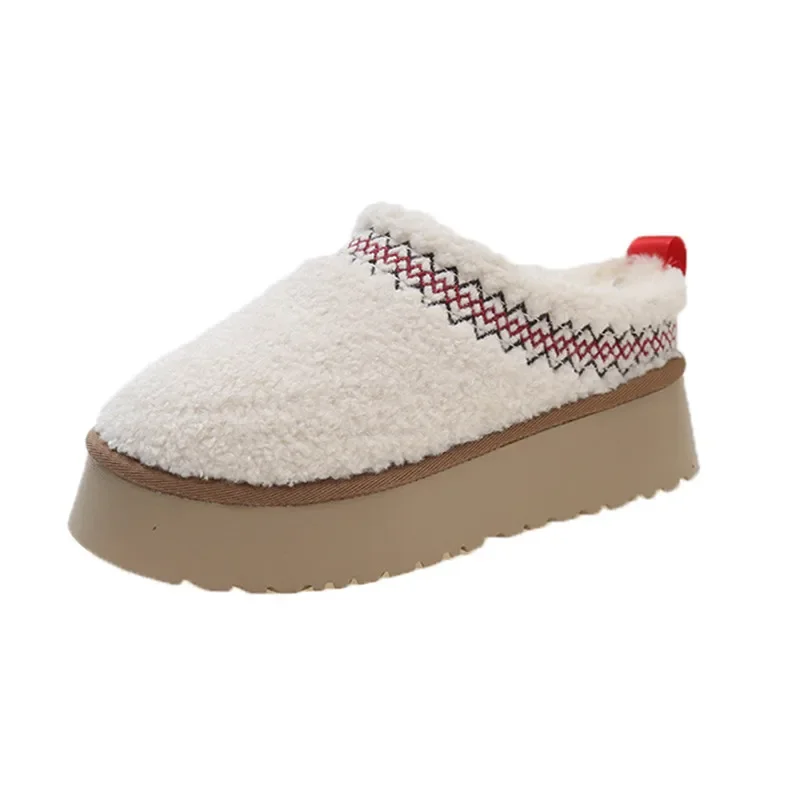 New Warm Fur Ankle Boots Women Flats Platform Slippers Plush Flip Flops Winter C - £74.99 GBP