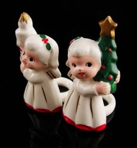 Vintage 1950&#39;s Christmas Angel figurines - noel decorations - candle climber - a - £35.97 GBP