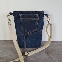 Crossbody small jeans Messenger bag Recycled jeans small purse for teenager - £32.67 GBP