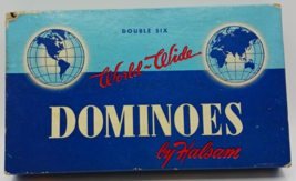 Halsam Double Six World Wide 28pc Dominoes #670 W/Original Box Vintage - £8.15 GBP