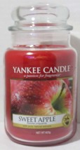 Yankee Candle Large Jar Candle 110-150 hrs 22 oz SWEET APPLE red fruit - £29.86 GBP