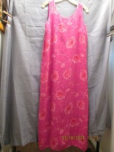 Vintage Sleeveless Flowers Maxi Dress Pink XL Modest - £11.88 GBP