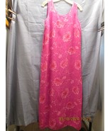 Vintage Sleeveless Flowers Maxi Dress Pink XL Modest - $20.51 CAD
