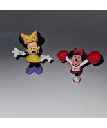 2 Disney Minnie Mouse Figure Toy Lot Cheerleader Yellow Dress Ice Cream ... - £11.57 GBP