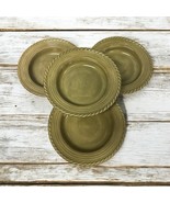 Set Of 4 Z Gallerie LUCCA Rope Pattern Pasta Soup Bowls Green 10.5&quot; - $67.82 CAD