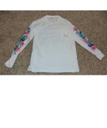 Womens Shirt Victoria&#39;s Secret PINK Long Sleeve White Sequin Crew Top-si... - £22.68 GBP