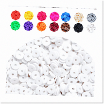 1500 Pcs Premium Quality White Clay Beads Kit - Flat Round Polymer Space... - $10.88
