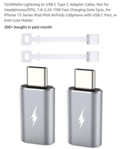 TechMatte 8-pin connector to USB-C Adapter,Support Data Transmission,Not... - $4.83