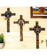 Set Of 3 Rustic Western Star Horseshoe Cowboy Horse And Pistols Wall Cro... - $751.92 MXN