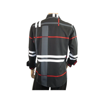 Men Sports Shirt by DE-NIKO Long Sleeves Fashion Print Soft Modal NK1010 Black image 9