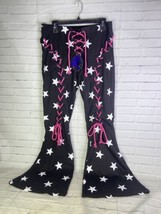 Dolls Kill Horoscopez Gemini Lace Up Star Print Flared Pants Womens Juni... - £54.44 GBP
