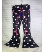 Dolls Kill Horoscopez Gemini Lace Up Star Print Flared Pants Womens Juni... - £55.22 GBP
