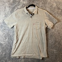 Levis Shirt Mens Large Grey Polo Work Casual Cotton Short Sleeve Comfort - $5.79