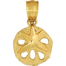 14K Gold Sand Dollar Charm 18&quot; Chain Jewelry - £78.33 GBP