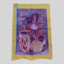 Pumpkin Halloween Jack-O-lantern Cats House Large Banner Flag Garden 27i... - £8.28 GBP