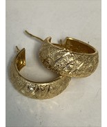 FAS 925 Sterling Gold Overlay Round Wide 10mm Hoop Diamond Cut Weave Ear... - €28,23 EUR FAS 925 Sterling Gold Overlay Round Wide 10mm Hoop Diamond Cut Weave Ear... - €28,23 EUR