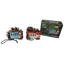  Noma Lighted Cable Car Christmas Ornaments Set of 2 Vintage Holiday Decor - $18.99