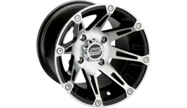 New Moose Utility 387X ATV/UTV Rear Wheel 12x8 4/110 4+4 Offset Machined Black - £113.36 GBP