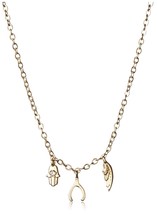 NEW Jules Smith Gold Plated Hamsa Angel Wing Micro Triple Charms Necklac... - $14.99