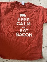 Keep Calm and Eat Bacon  Mens Adult Large T-Shirt - £4.72 GBP