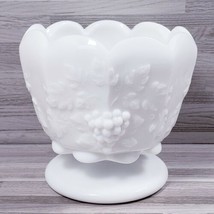 Vintage Westmoreland Paneled Grape Milk Glass 3.75 x 3.75 Compote Candy Nut Dish - £12.71 GBP