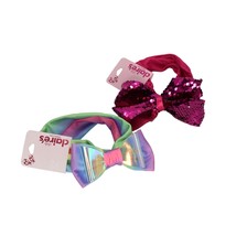 Claires Club Bow Headwrap Headband Lot of 2 Tie Dye Pastels Sequin Red - £12.01 GBP