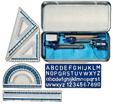 Staedtler 10 Piece Math Set Instruments Tin Case Mathematics Measurements - £5.57 GBP