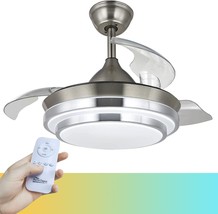 Bella Depot 36&quot; Retractable Fan Ceiling Light With Remote, 3 Color Changing - £132.85 GBP