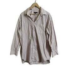 ROBERT TALBOTT MENS 17 1/2-33 Multicolor Striped Button Up Dress Shirt L/S - £9.50 GBP