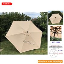 Beige 9ft Umbrella Replacement Canopy - Thick 220D Polyester, UV Protection - $74.20