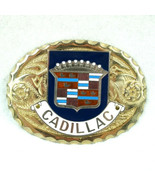 Vintage Cadillac Belt Buckle Crest Emblem Logo Metal &amp; Enamel 3.75&quot; x 2.... - £31.96 GBP