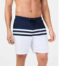 CLUB ROOM White Quick-Dry Performance Colorblocked Stripe Swim Trunks SZ... - $511.40 MXN