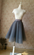 DARK GRAY Tulle Midi Skirt Outfit Custom Plus Size Tulle Ballerina Skirt Outfit image 4