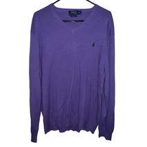 Polo Ralph Lauren Men’s Size XXL Purple V-Neck Knit Sweater 100% Pima Co... - $39.29 CAD
