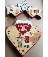 Believe in Santa Wood Christmas Wall Hanging Hand Painted J.D.I 1997 San... - £11.79 GBP