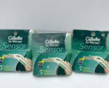 3 Gillette Sensor For Women 5 Razor Blades Refill Cartridges Discontinue... - $46.74
