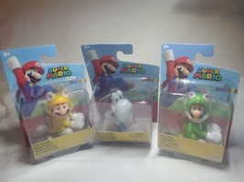 New Cat Luigi + Cat Mario + White Yoshi Super Mario 2.5&quot; Figure Nintendo 2022 - £28.36 GBP