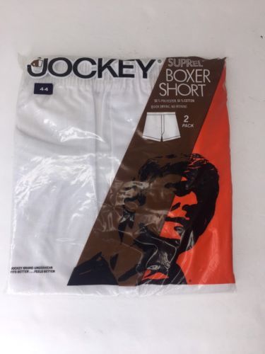 Vintage Jockey Suprel Boxers Shorts 2 Pack White Underwear 1970s USA Made Sz 44 - £31.52 GBP