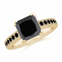 Authenticity Guarantee 
Princess Cut Black Diamond Solitaire Ring for Women i... - £1,354.22 GBP