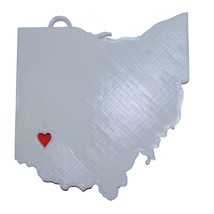 Ohio State Cincinnati Heart Ornament Christmas Decor USA PR244-OH - £3.95 GBP