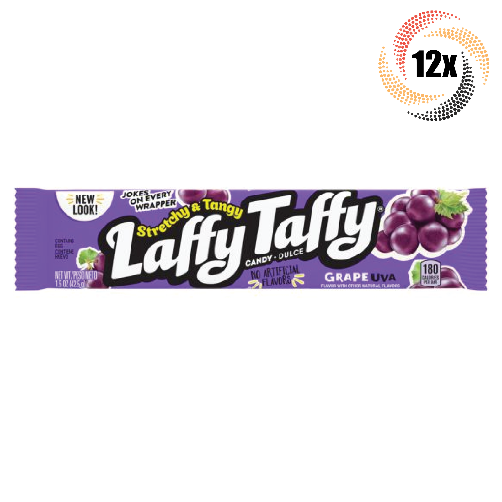 12x Bars | Laffy Taffy Grape Flavor Candy Bar Stretchy & Tangy | 1.5oz | - $29.27