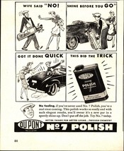 Du Pont No 7 Car Polish and Cleaner 1946 Small PRINT AD 5x6 Wife Said No d7 - £20.76 GBP